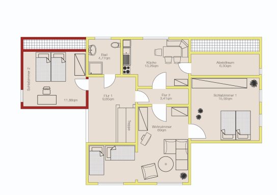 Grundriss der Ferienwohnung
